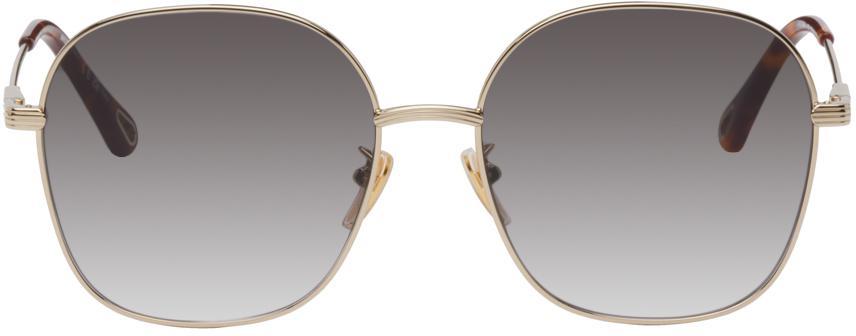 商品Chloé|Gold Square Sunglasses,价格¥2363,第1张图片