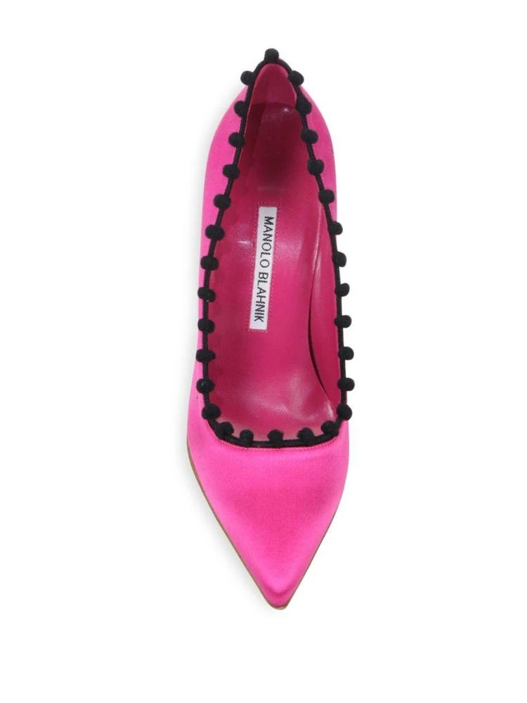 商品Manolo Blahnik|BB 105 Pom-Pom Satin Pumps,价格¥2383,第4张图片详细描述