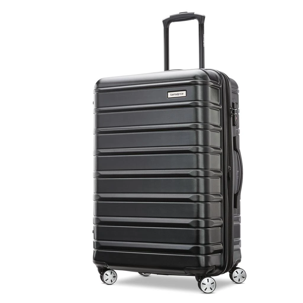 商品Samsonite|Samsonite Omni 2 Hardside Expandable Luggage with Spinner Wheels, Checked-Medium 24-Inch, Midnight Black,价格¥838,第1张图片