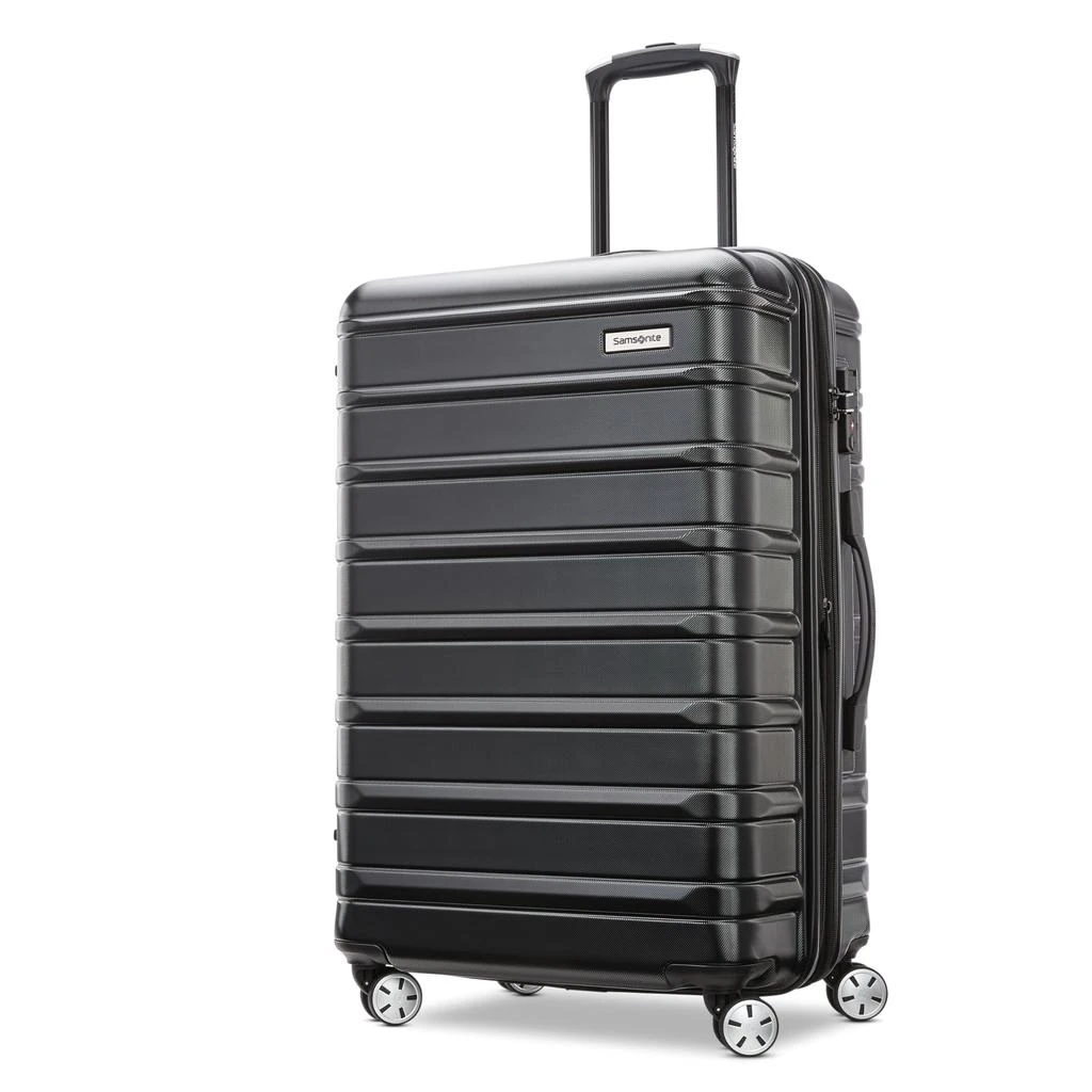 商品Samsonite|Samsonite Omni 2 Hardside Expandable Luggage with Spinners, Midnight Black, Checked-Medium 24-Inch,价格¥998,第1张图片