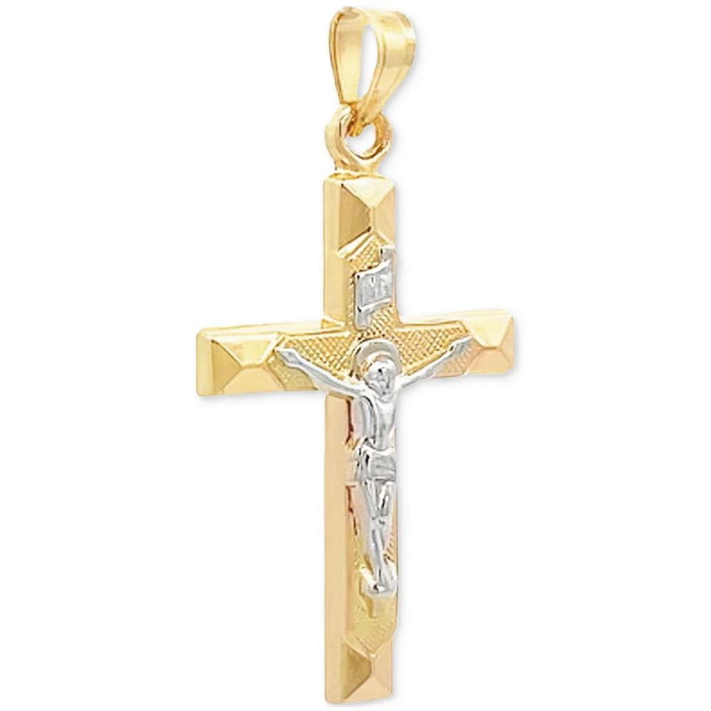 商品Macy's|Crucifix Cross Pendant in 14k Yellow and White Gold,价格¥1398,第2张图片详细描述
