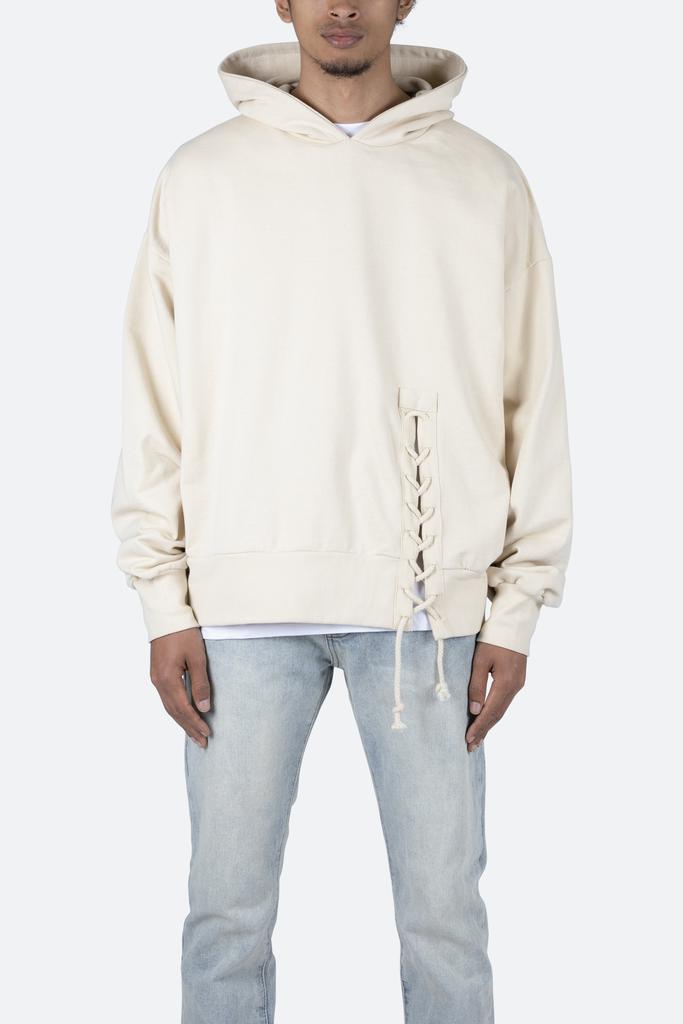 商品MNML|Laced Hoodie - Off White,价格¥240,第1张图片