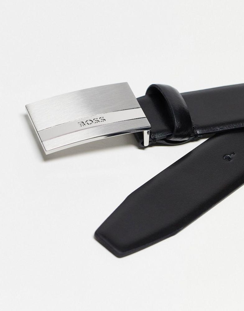 BOSS Black Baxton leather belt in black商品第2张图片规格展示