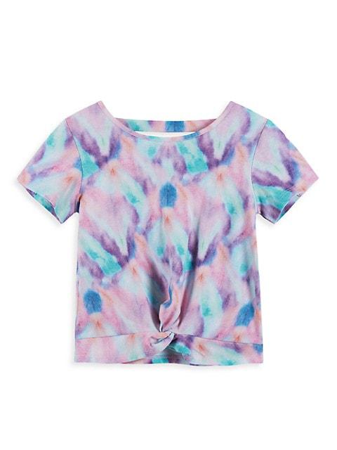 Little Girl's 2-Piece Tie-Dye T-Shirt & Shorts Set商品第3张图片规格展示