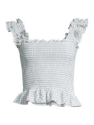 Smocked Gingham Top商品第3张图片规格展示