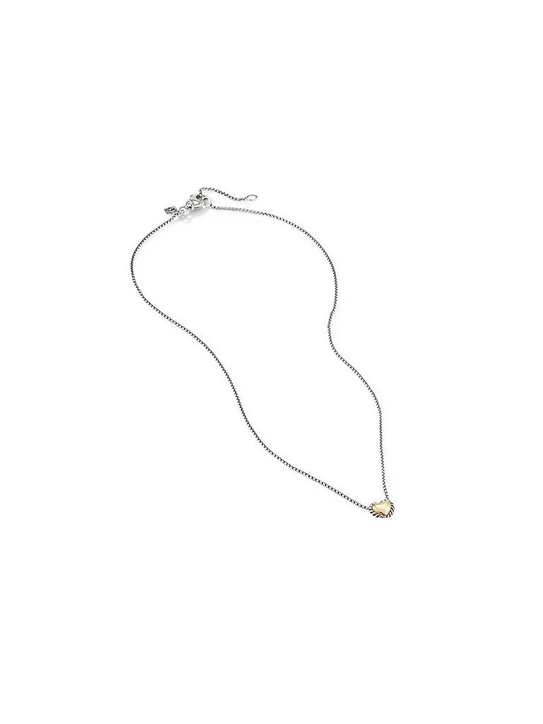 商品David Yurman|Cable Collectibles Cable Cookie Classic Heart Necklace With 18K Yellow Gold,价格¥2797,第2张图片详细描述