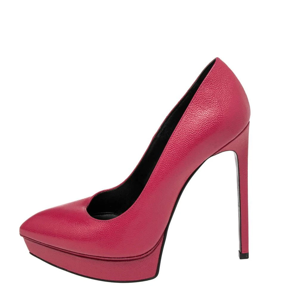 商品[二手商品] Yves Saint Laurent|Saint Laurent Pink Leather Janis Pointed Toe Pumps Size 37,价格¥1179,第2张图片详细描述