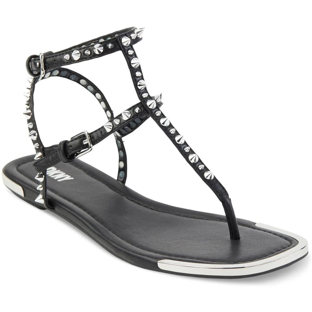 商品DKNY|DKNY Womens Hadi Faux Leather Studded Thong Sandals,价格¥178-¥229,第1张图片