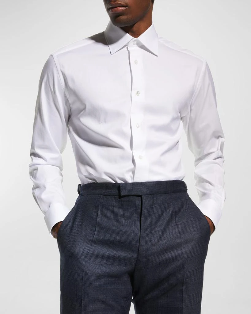 商品Zegna|Men's Trofeo Solid Regular-Fit Dress Shirt,价格¥3987,第3张图片详细描述