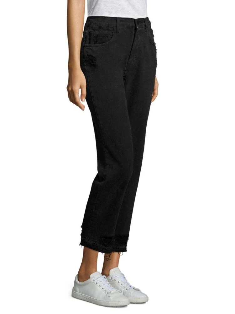 商品J Brand|Ivy High-Rise Released Hem Cropped Straight-Leg Jeans/Double Cross,价格¥846,第3张图片详细描述