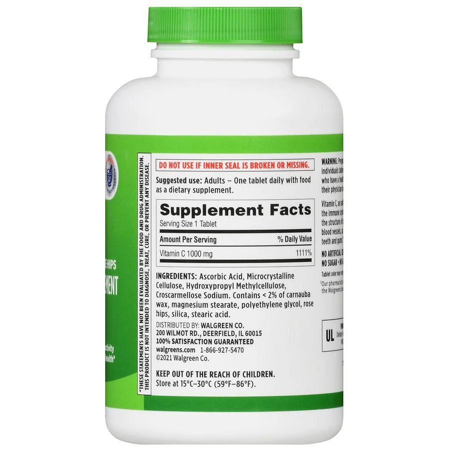 Walgreens Vitamin C 1000 mg with Natural Rose Hips Tablets 3