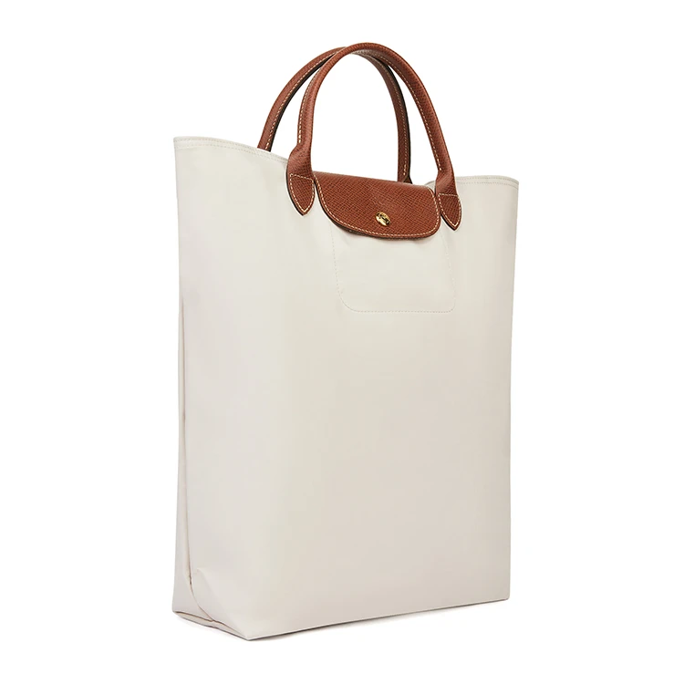 商品[国内直发] Longchamp|珑骧 Le Pliage Original系列 品牌徽标按扣开合 再生聚酰胺 托特包Tote包购物袋手提包 中号 女款 米色,价格¥1010,第5张图片详细描述
