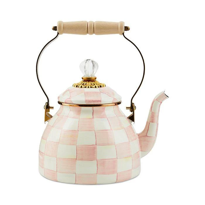 商品MacKenzie-Childs|Rosy Check Enamel Tea Kettle, 2-Qt.,价格¥1128,第1张图片详细描述