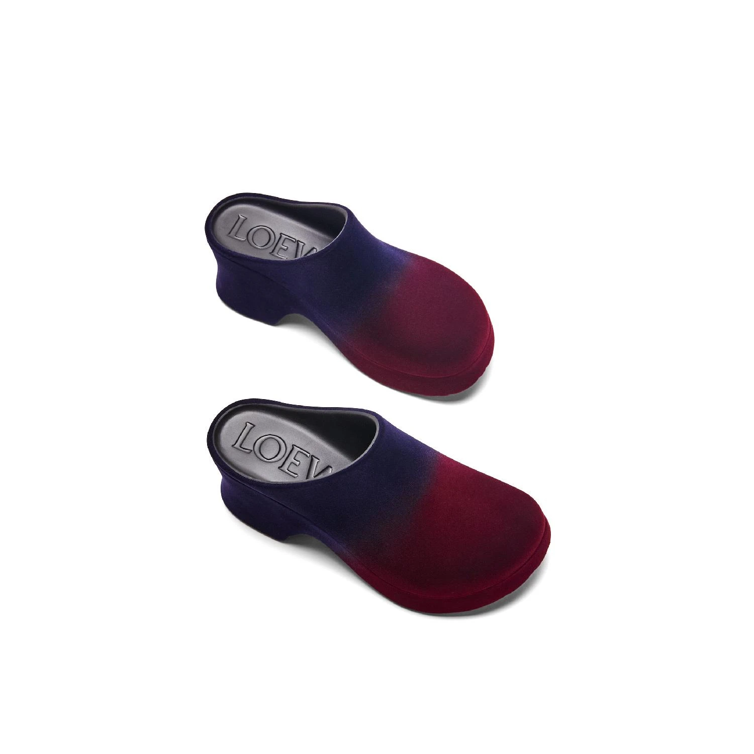 包邮包税【预售7天发货】 LOEWE罗意威 24春夏 女士 厚底鞋 Terra Foam clog in flocked rubber L814V29X16-7554 商品