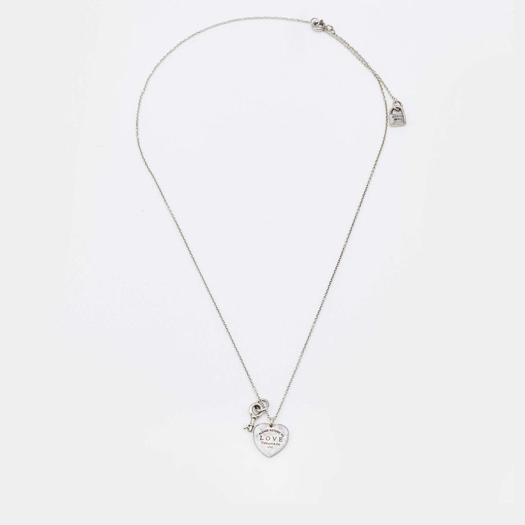 Tiffany & Co. Return to Love Tiffany & Co. Lock Key Charm Heart Tag Sterling Silver Pendant Necklace商品第2张图片规格展示