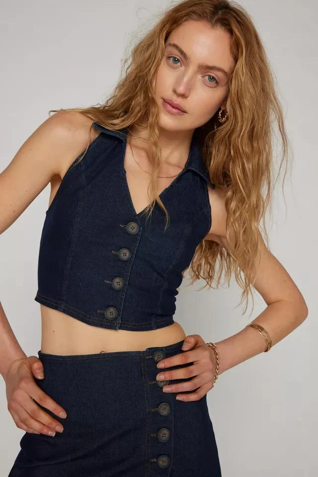 商品Kimchi Blue|Kimchi Blue Everleigh Denim Top & Mini Skirt Set,价格¥378,第3张图片详细描述