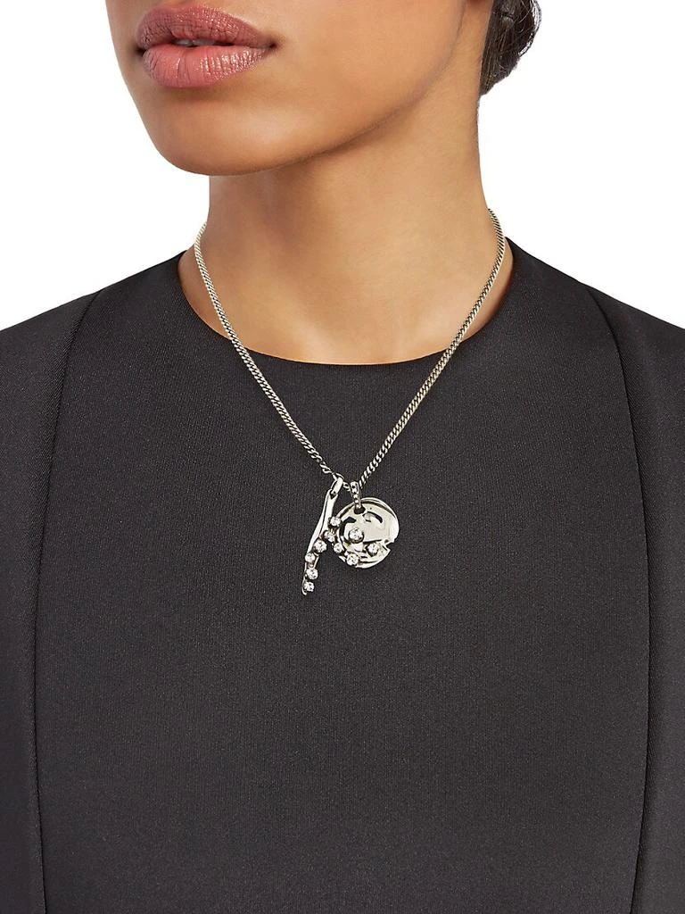 商品Alexander McQueen|J Melt Silvertone & Crystal Pendant Necklace,价格¥1769,第2张图片详细描述
