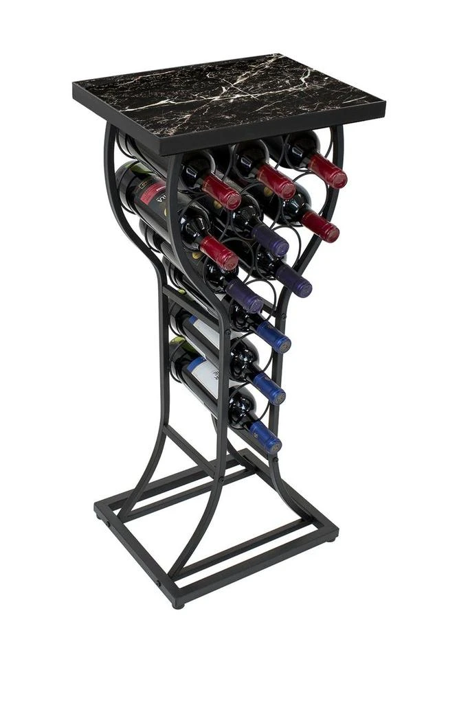 商品SORBUS|Black Marble Finish Wine Storage Display Rack,价格¥715,第2张图片详细描述
