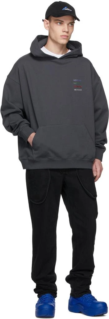 商品We11done|Grey Logo Patched Hoodie,价格¥3191,第4张图片详细描述