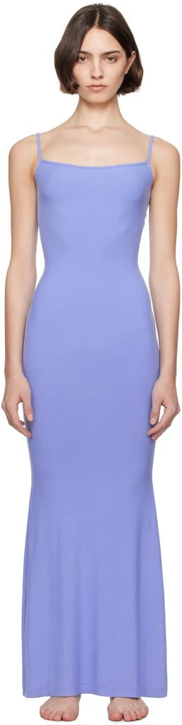 商品SKIMS|Blue Soft Lounge Long Slip Dress,价格¥406,第1张图片详细描述