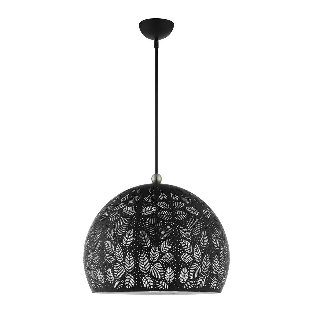 商品Livex Lighting|Three Light Black with Brushed Nickel Accents Pendant,价格¥5000,第2张图片详细描述