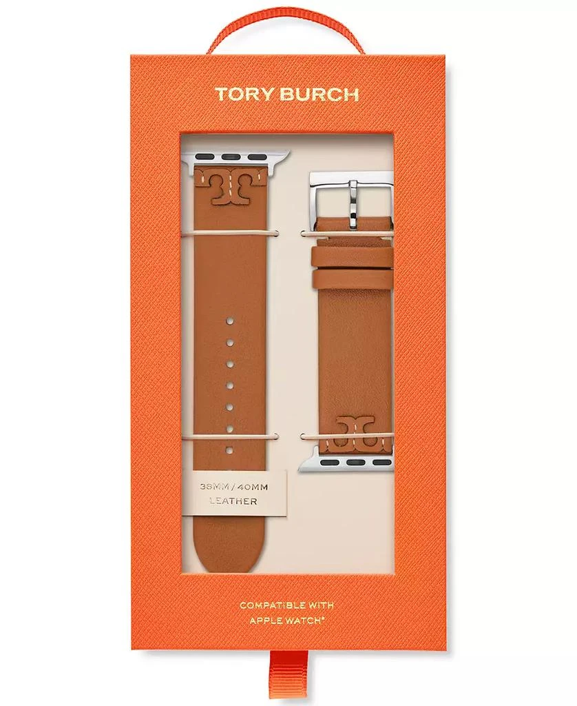 商品Tory Burch|Women's McGraw Luggage  Band For Apple Watch® Leather Strap 38mm/40mm,价格¥643,第4张图片详细描述