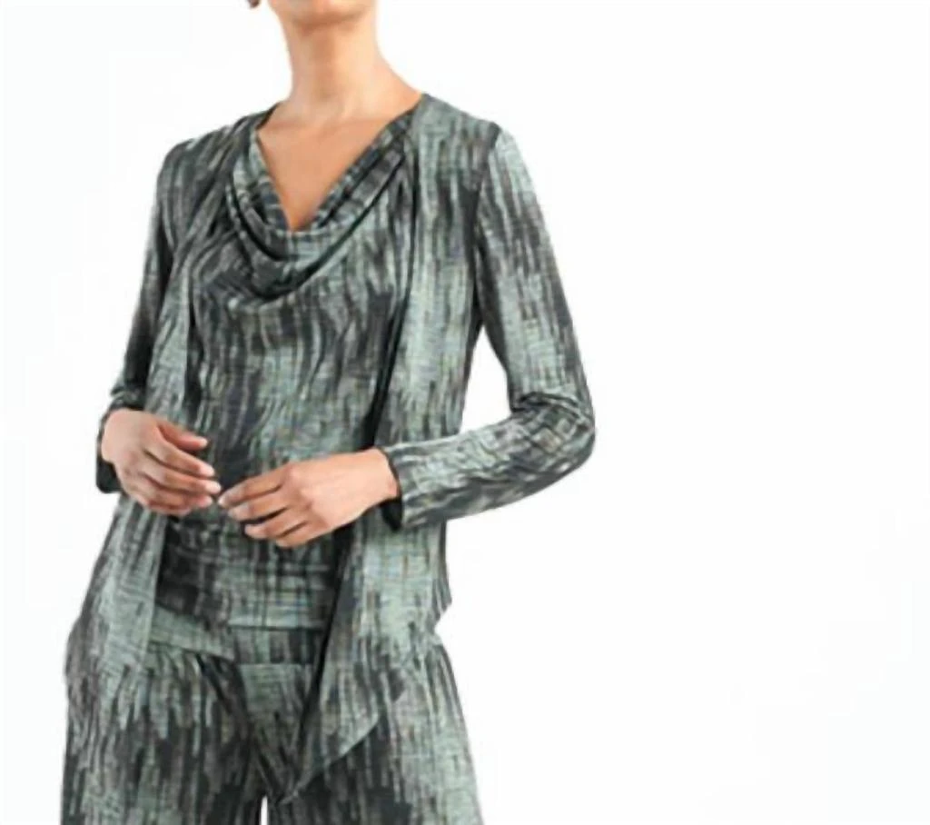 商品CLARA SUNWOO|Crinkle Knit Twin Set In Olive/black,价格¥790,第3张图片详细描述