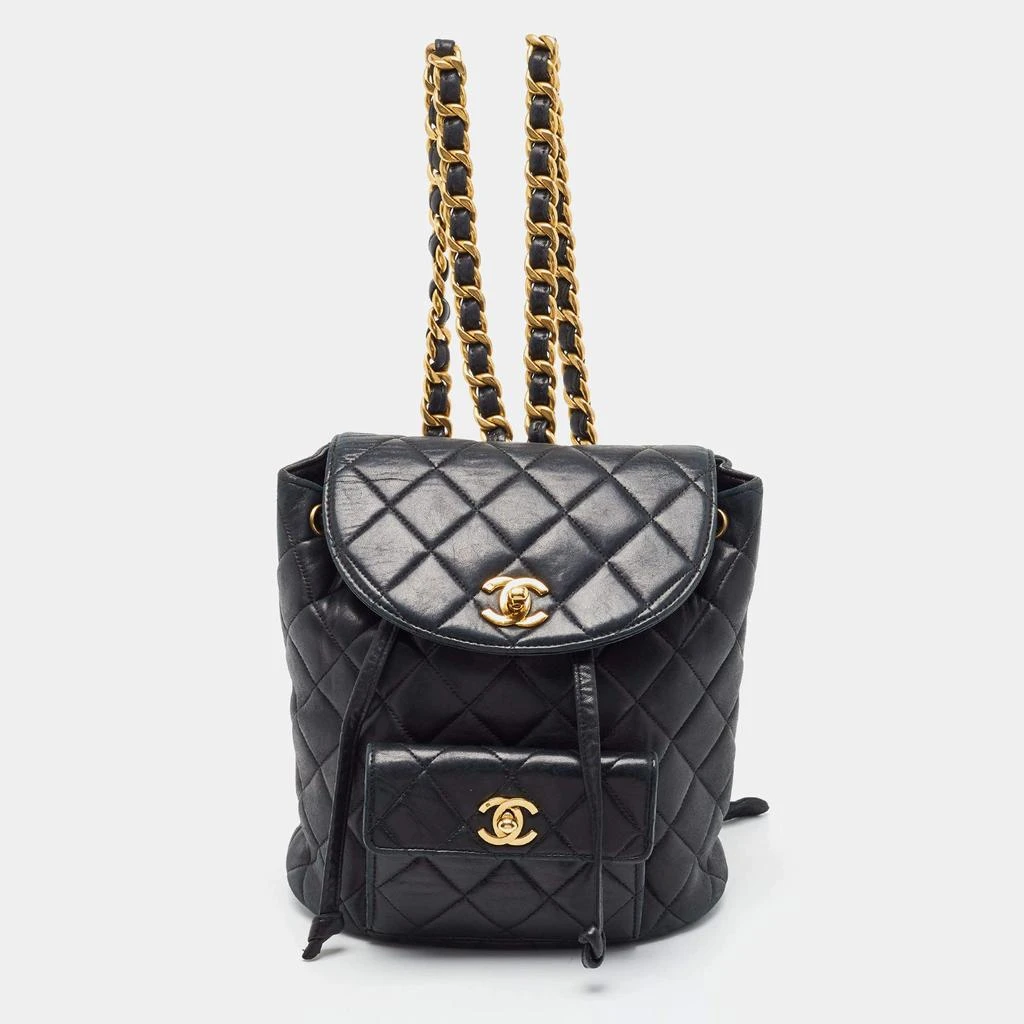 商品[二手商品] Chanel|Chanel Black Quilted Leather Vintage Duma Backpack,价格¥23756,第1张图片