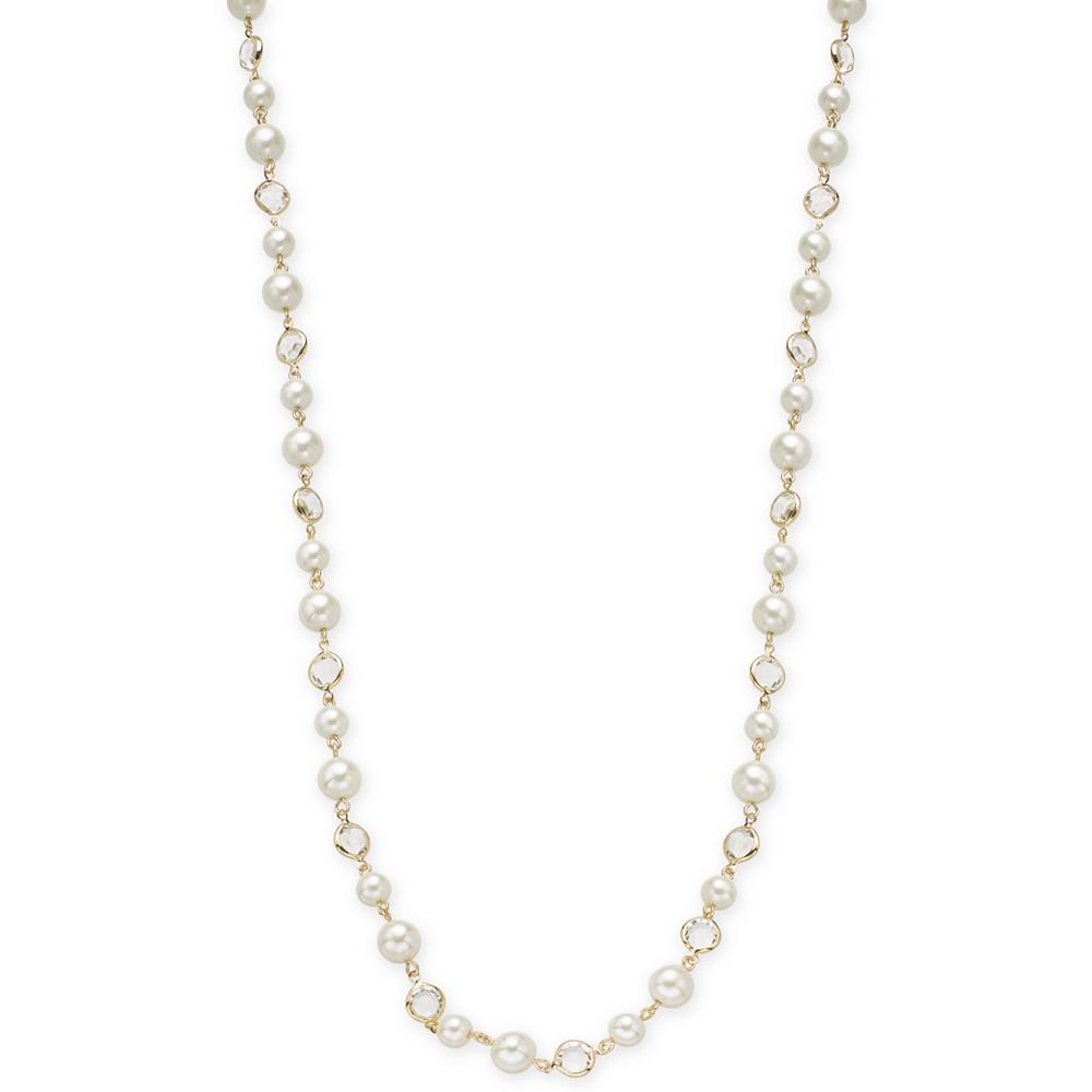 Crystal & Imitation Pearl Strand Necklace, 42" + 2" extender, Created for Macy's商品第1张图片规格展示