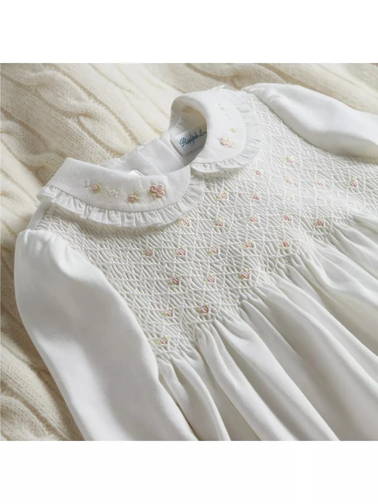 商品Ralph Lauren|Baby Girl's Smocked Organic Cotton Onesie,价格¥931,第5张图片详细描述