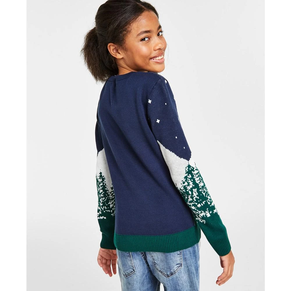 商品Charter Club|Holiday Lane Big Girls Snowy Landscape Crewneck Sweater, Created for Macy's,价格¥88,第2张图片详细描述