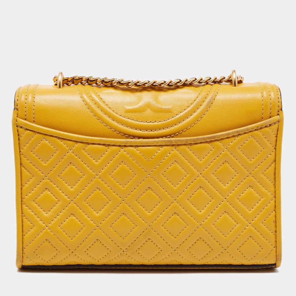 商品[二手商品] Tory Burch|Tory Burch Yellow Leather Small Fleming Crossbody Bag,价格¥2793,第6张图片详细描述