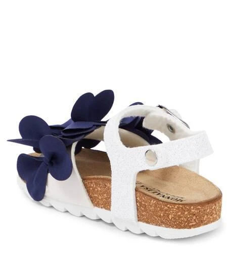 商品MONNALISA|Glitter leather-trimmed sandals,价格¥1085,第3张图片详细描述