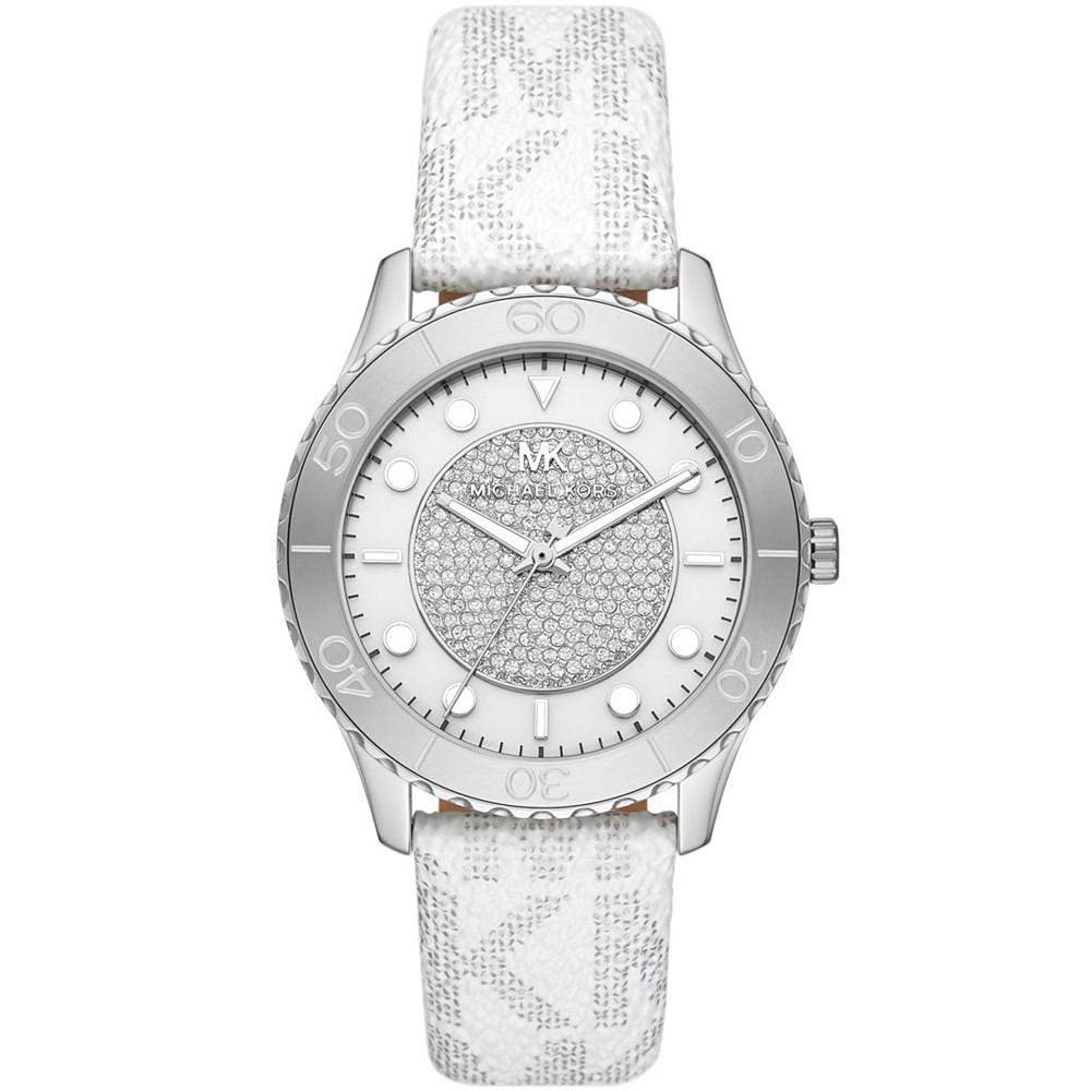 Women's Runway White Metallic Polyvinyl Chloride Strap Watch, 40mm商品第1张图片规格展示