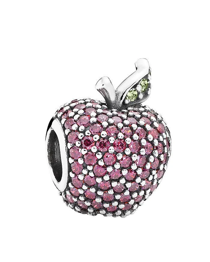 商品PANDORA|Sterling Silver, Cubic Zirconia & Crystal Red Apple Pavé Charm,价格¥387,第1张图片