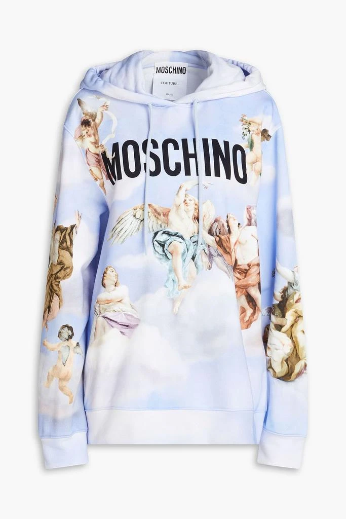 商品Moschino|Printed French cotton-terry hoodie,价格¥2854,第1张图片