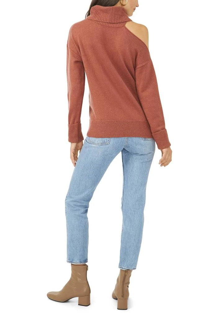 商品1. State|Cut Out Shoulder Turtleneck Smog Yarn Sweater,价格¥264,第4张图片详细描述