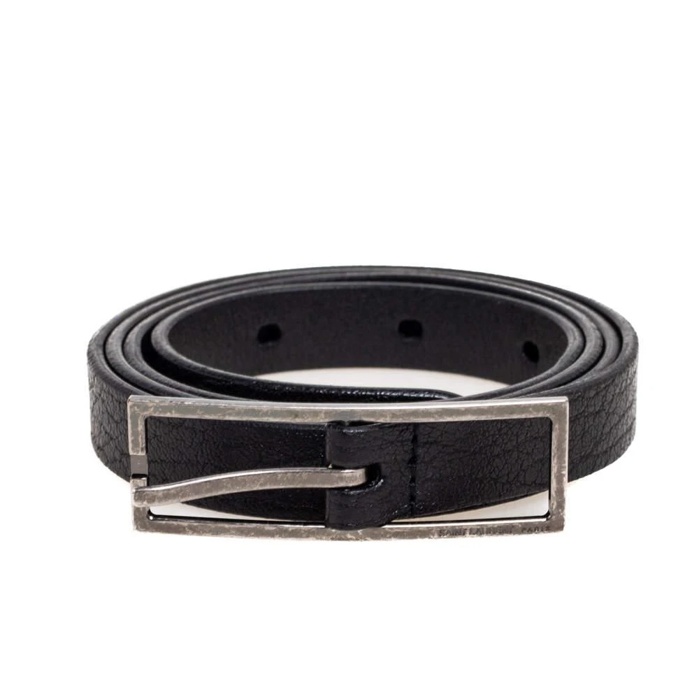 商品[二手商品] Yves Saint Laurent|Saint Laurent Black Leather Buckle Slim Belt 85CM,价格¥1516,第2张图片详细描述