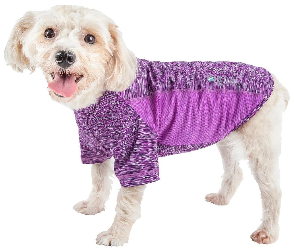 商品Pet Life|Pet Life  Active 'Warf Speed' Heathered Ultra-Stretch Yoga Fitness Dog T-Shirt,价格¥214,第1张图片