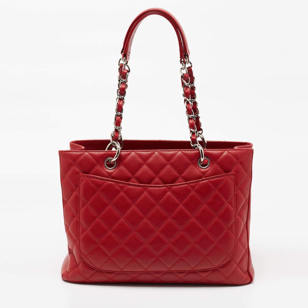 商品[二手商品] Chanel|Chanel Red Quilted Caviar Leather GST Tote,价格¥16827,第6张图片详细描述