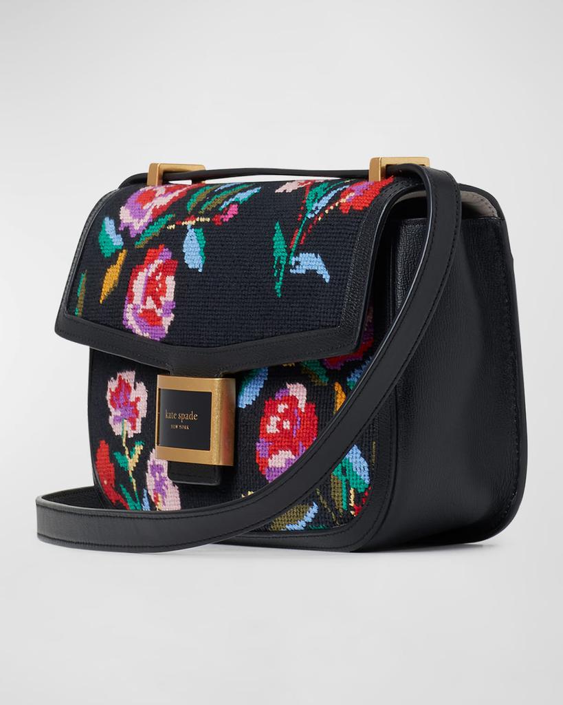 medium flower canvas shoulder bag商品第6张图片规格展示