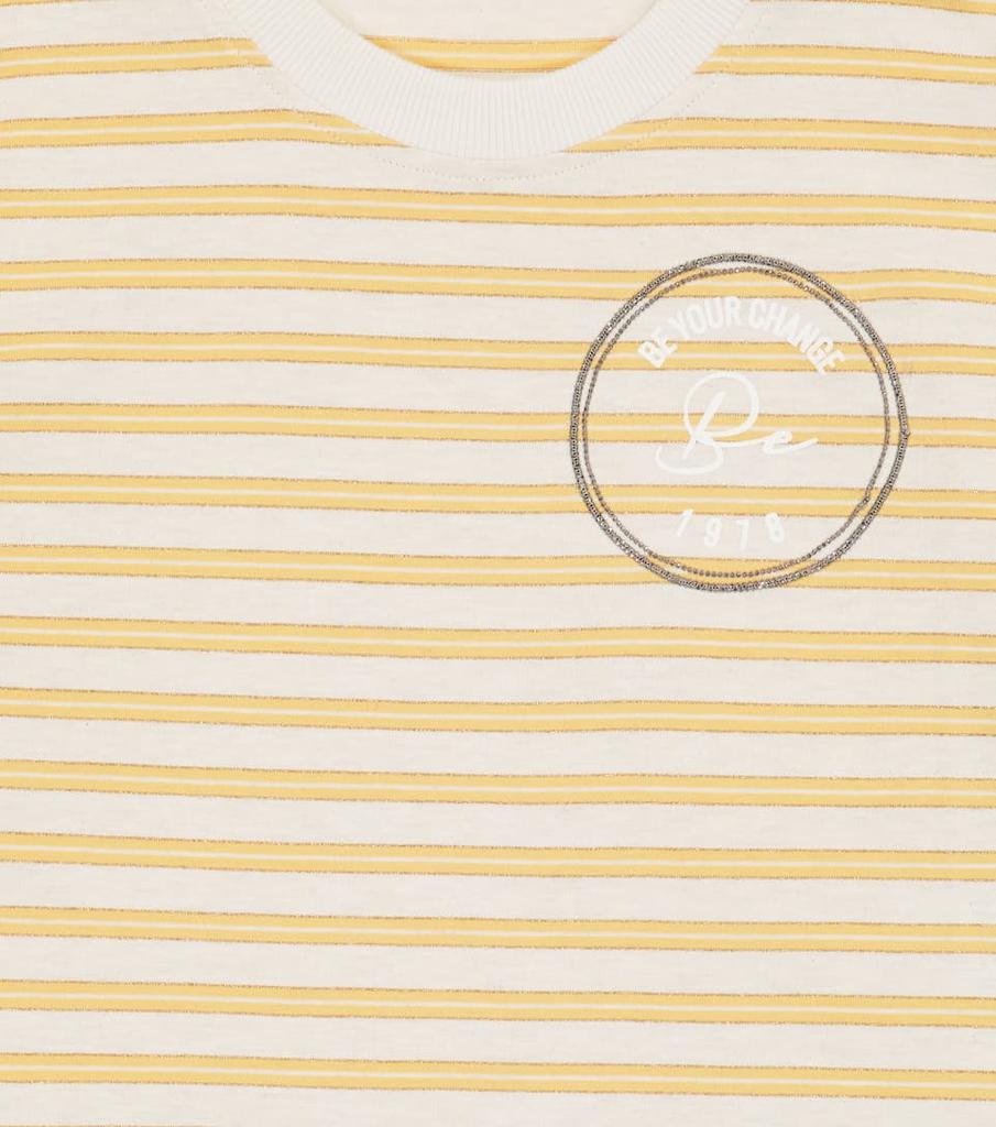 Embellished striped jersey T-shirt商品第3张图片规格展示