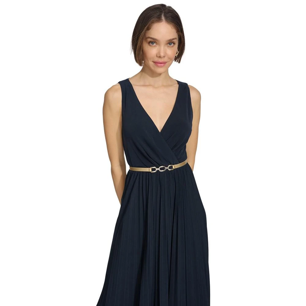 商品Tommy Hilfiger|Women's Pleated Belted Midi Dress,价格¥891,第3张图片详细描述