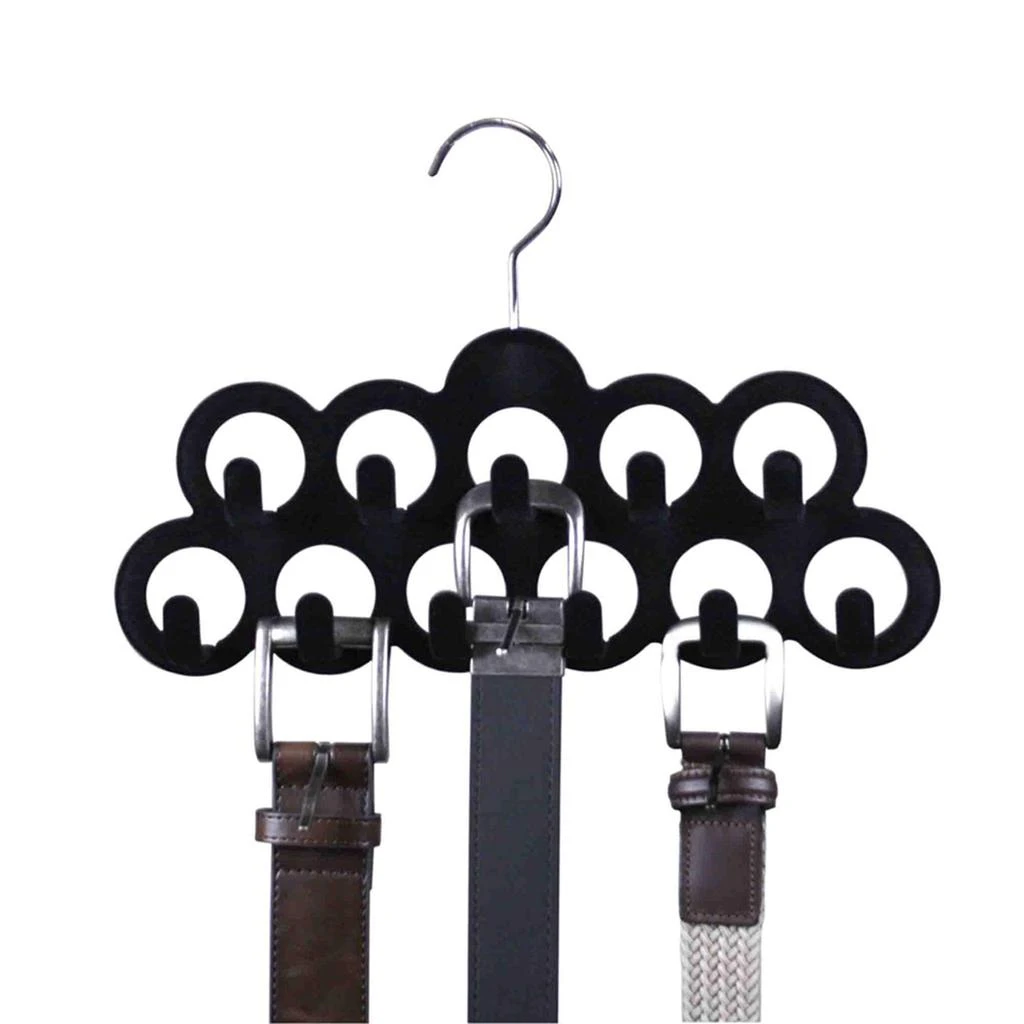 商品Home Basics|Home Basics Slip-Proof Snag-Free 10 Loop Velvet Scarf Hanger with Chrome Plated Steel Hook,,价格¥107,第3张图片详细描述