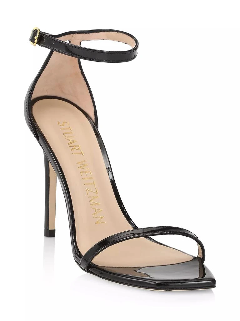 商品Stuart Weitzman|Nudistcurve Patent Leather Ankle-Strap Stiletto Sandals,价格¥1422,第2张图片详细描述