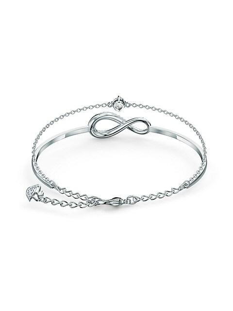 商品Swarovski|Infinity Rhodium-Plated Crystal Infinity Bangle,价格¥934,第4张图片详细描述