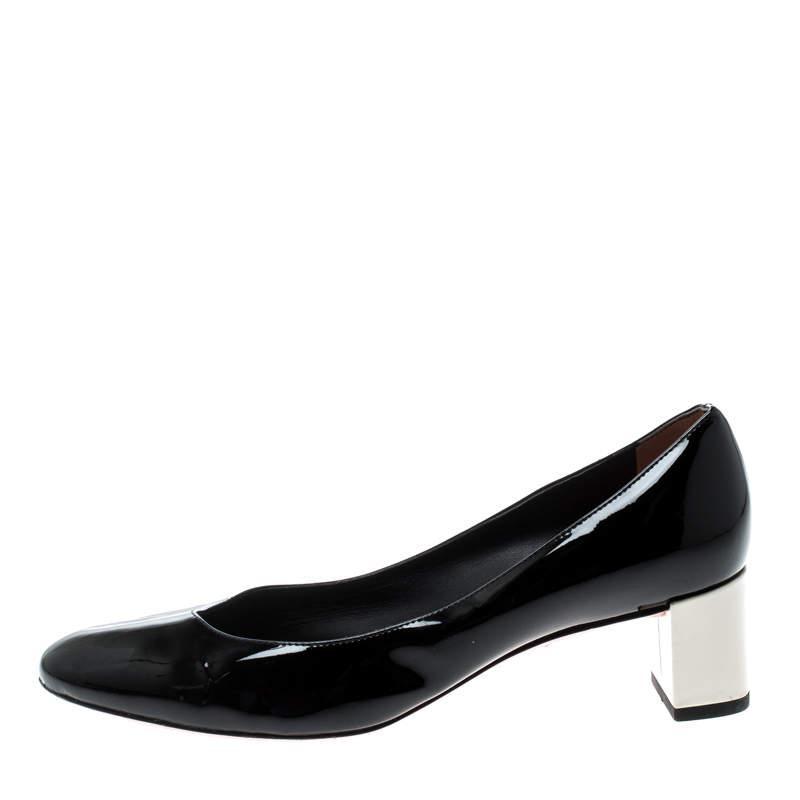 商品[二手商品] Fendi|Fendi Black Patent Leather Eloise Round Toe Pumps Size 36,价格¥1481,第4张图片详细描述