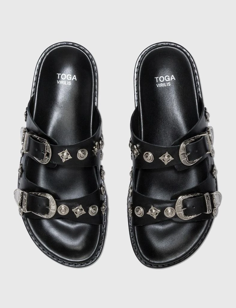 商品Toga Virilis|Studded Leather Slides,价格¥3303,第3张图片详细描述