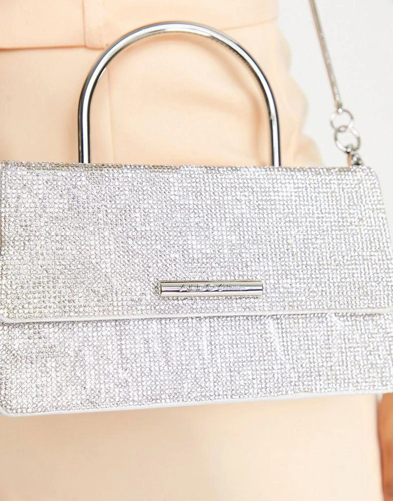 商品ALDO|ALDO Frellan cross body bag with top handle in silver diamante,价格¥592,第2张图片详细描述