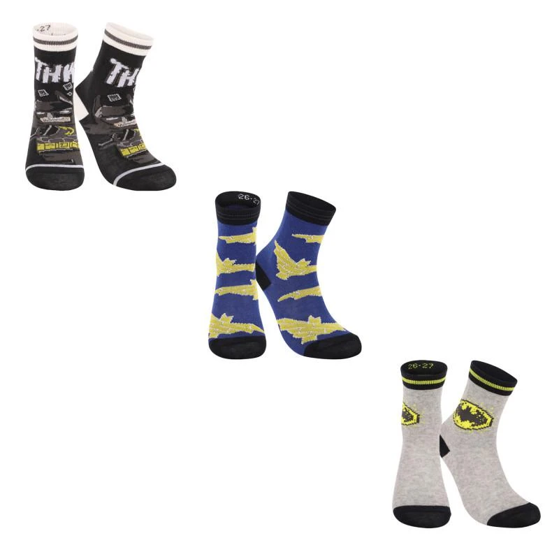 商品LEGO Wear|Batman print socks pack of 3 in grey blue and black,价格¥137,第1张图片